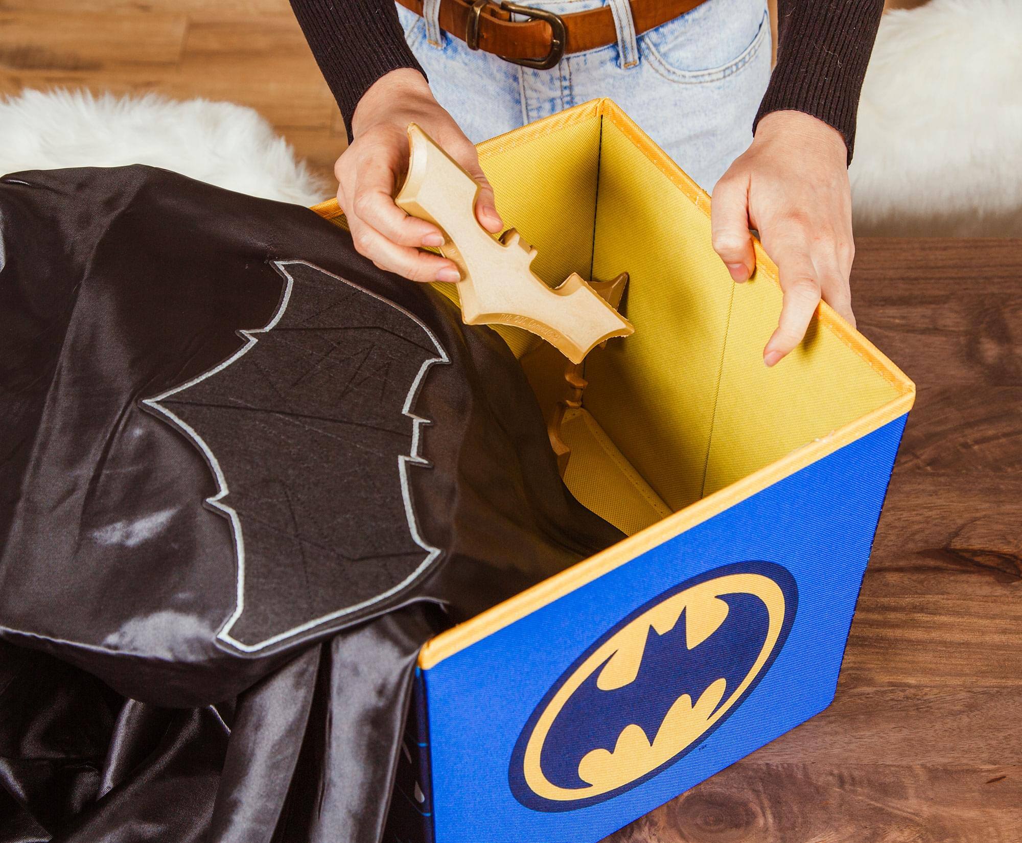 Alt View 3. DC Universe - DC Comics Batman Logo Storage Bin Cube Organizer | 11 Inches - Blue.