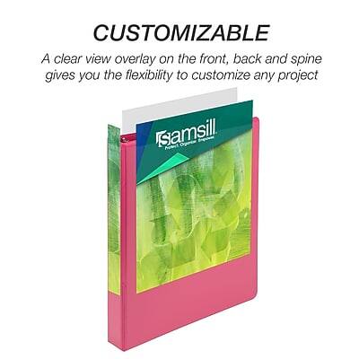 CUSTOMIZABLE

A clear view overlay on the front, back, and spine gives you the flexibility to customize any project

Isamsill