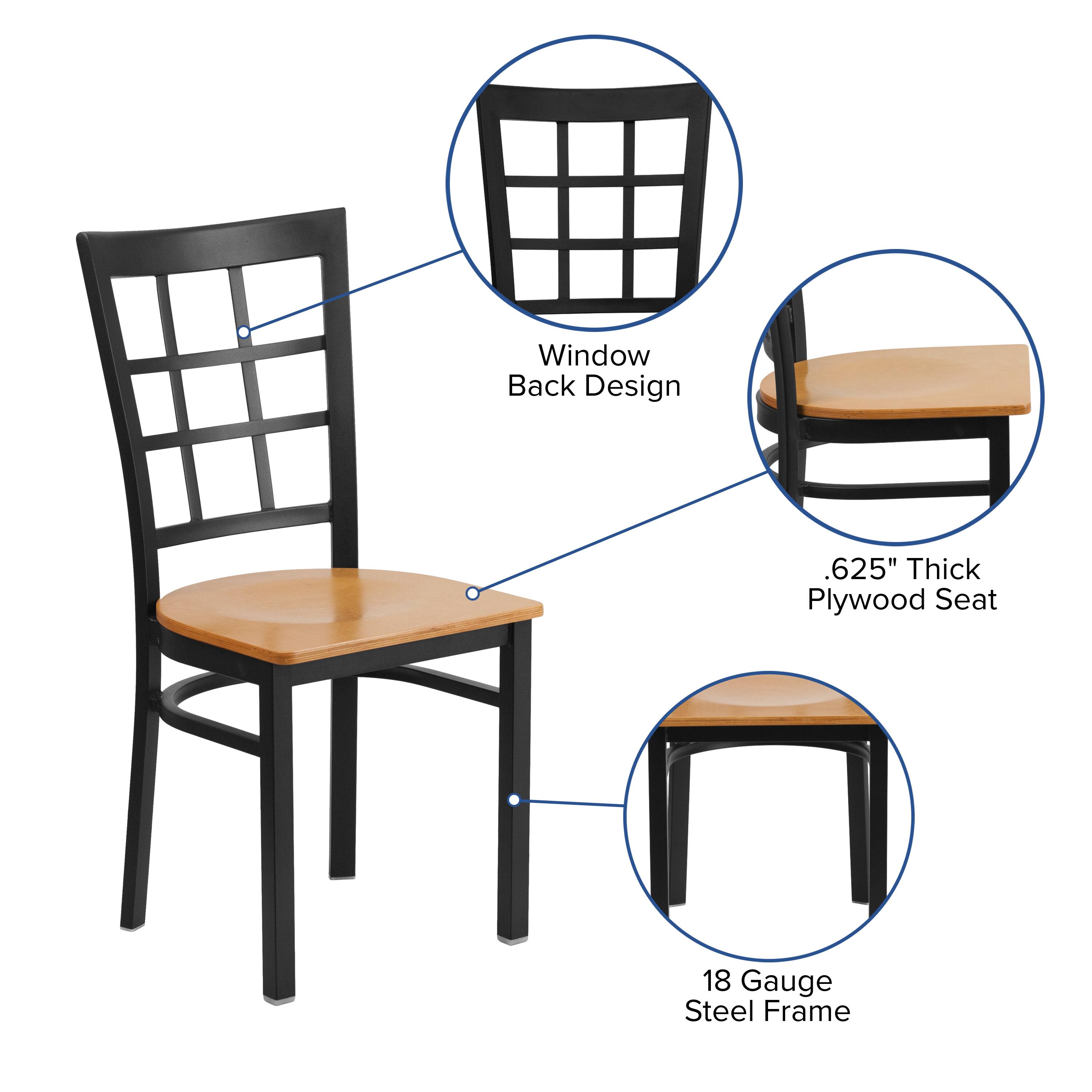 Window Back Design  
.625" Thick Plywood Seat  
18 Gauge Steel Frame
