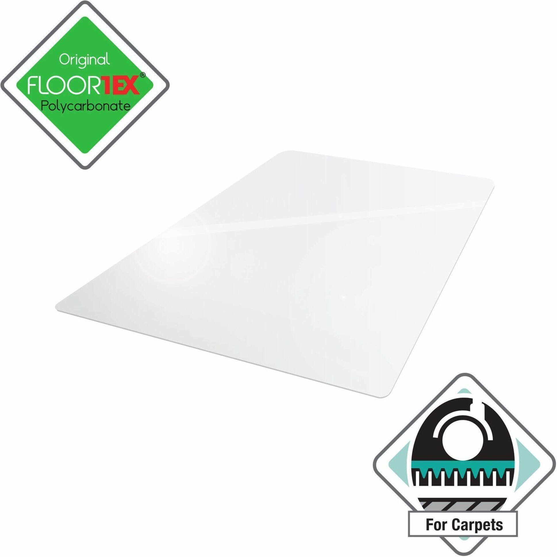 Alt View 17. Floortex - Ultimat Polycarbonate Rectangular Chair Mat for Carpets up to 1/2'' - 48'' x 53'' - Clear.