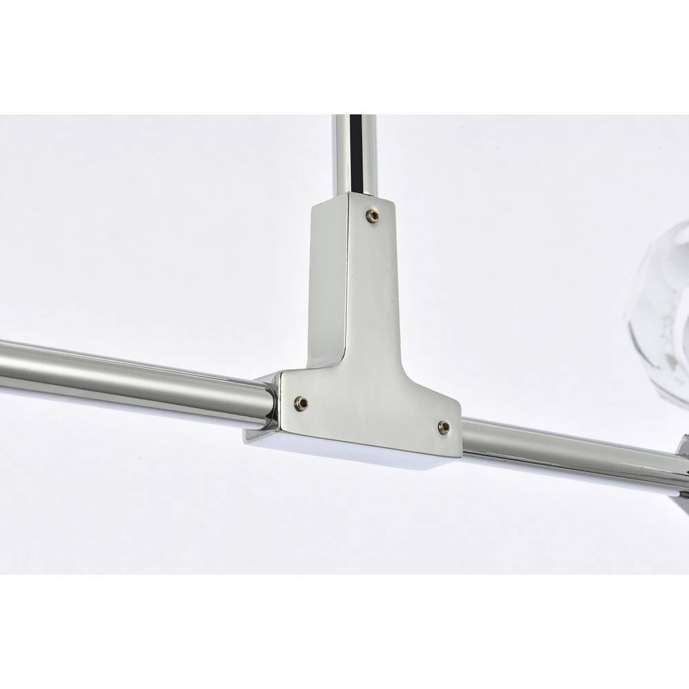 Alt View 2. Elegant Lighting - Zayne 6 Light Pendant in Chrome - Chrome And Clear.
