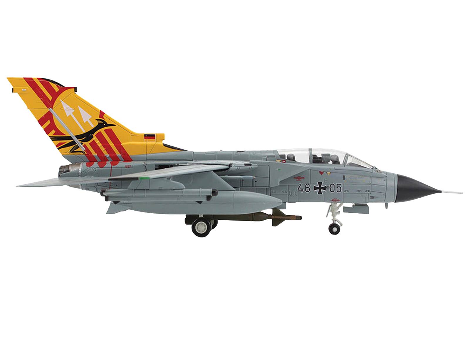 Angle. Hobby Master - Panavia Tornado IDS Aircraft "FlgAusZLw Holloman AFB" (2014) German Luftwaffe "Air Power Series" 1/72 - Gray.