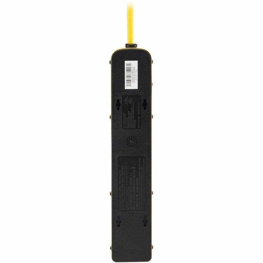 Alt View 5. Tripp Lite - Eaton Tripp Lite Series 7-Outlet Industrial Safety Surge Protector - 4 ft. Cord, 450 Joules, Metal Housing - Industrial - Black.