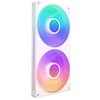 Front. NZXT - F280 RGB Core - 280mm Single-Frame Case Fan Unit with 2 x 140mm RGB Fans and Fluid Dynamic Bearings - White.