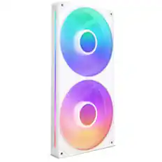 Front. NZXT - F280 RGB Core - 280mm Single-Frame Case Fan Unit with 2 x 140mm RGB Fans and Fluid Dynamic Bearings - White.