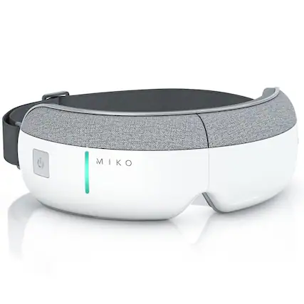 Front. Miko - Miko Gaze Eye Massager with Heat, Bluetooth Music, 4 Massage Modes, 4 Intensities, Ergonomic Fit, Eye Strain Relief - White.