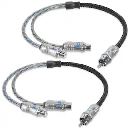 NVX - XIX2F Oxygen Free Copper 1 Male to 2 Female Y-Adapter Double Twisted Pair X-Series Car Audio RCA Audio Cable (2-Pack)