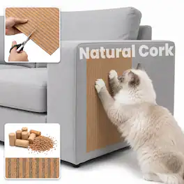 PawsPik - Flexible Cork Surface-Protecting Cat Scratch Mat - Brown