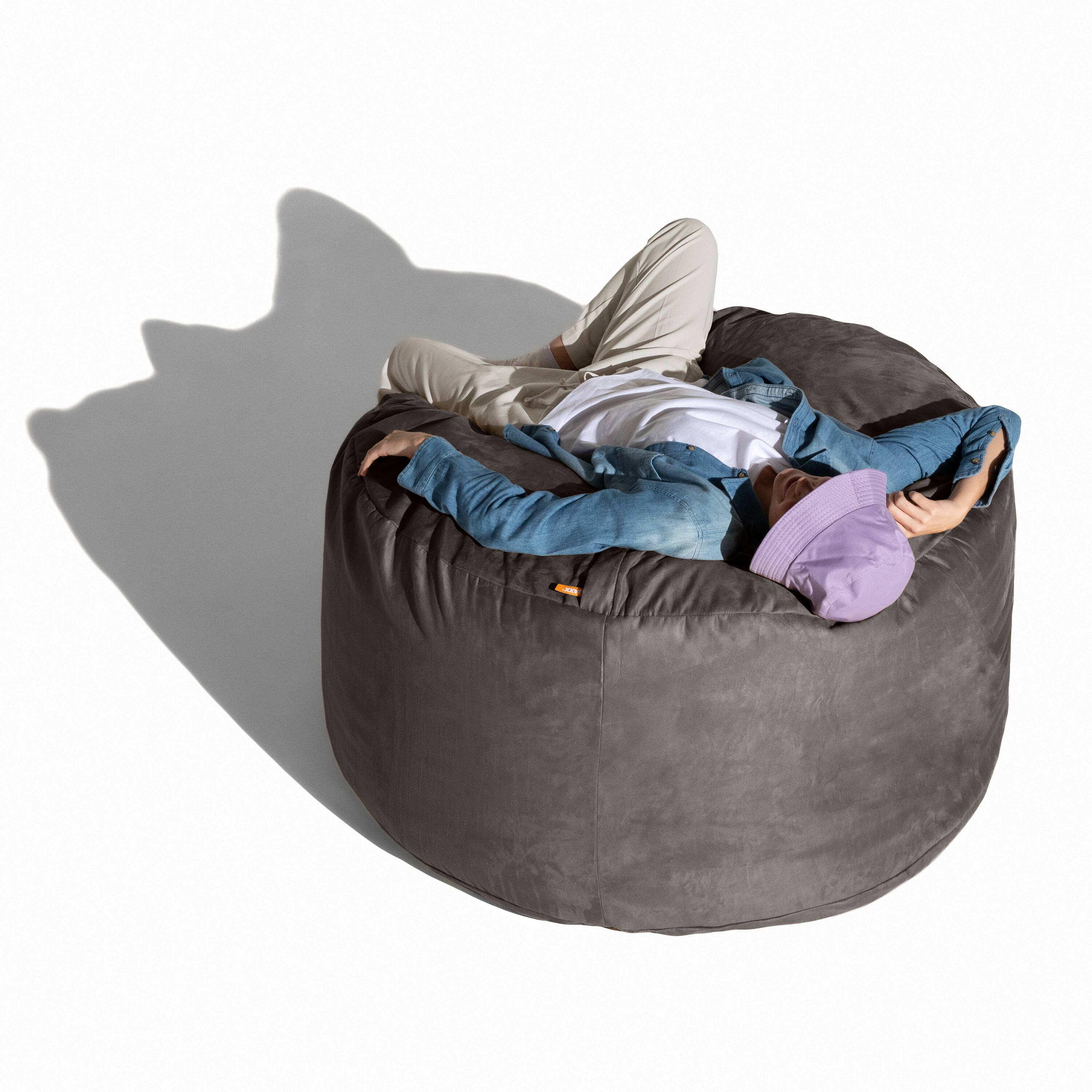 Alt View 6. Jaxx - Jaxx 4 ft Round Bean Bag Chair for Adults, Charcoal - Charcoal.
