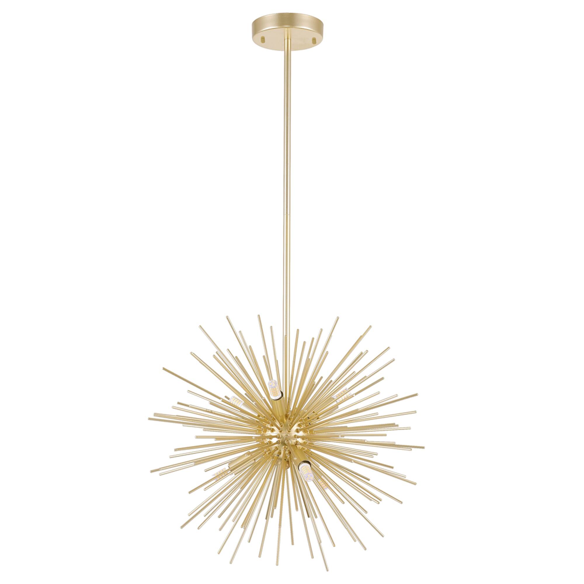 Alt View 2. CWI Lighting - Savannah 6 Light Chandelier With Gold Leaf Finish - Gold Leaf.