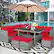 Alt View 1. Costway - 7 PCS Patio Rattan Dining Set Sectional Sofa Couch Ottoman Garden - Red.