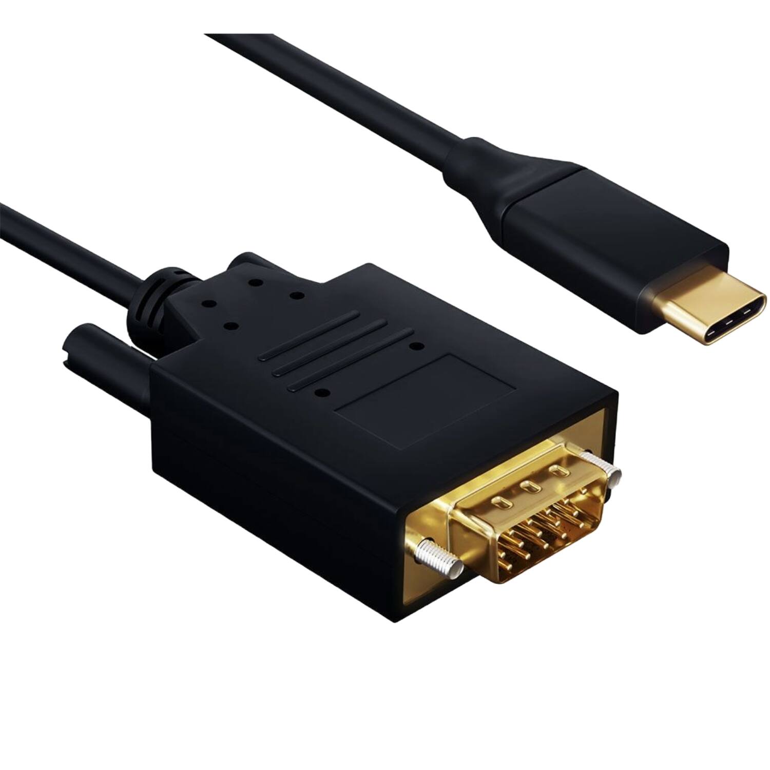 Front. Sanoxy - Sanoxy 6ft USB 3.1 Type C Male to VGA (1920x1200@60Hz) Male Cable, Black - Black.