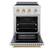 Angle. ZLINE - Autograph 24 in. 3.2 cu. ft. Paramount Freestanding Induction Range with 3 Burners and Electric Oven w/ Gold Accents - Stainless Steel.