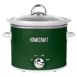 HomeCraft - 4 Qt Round Slow Cooker - Hunter - Green