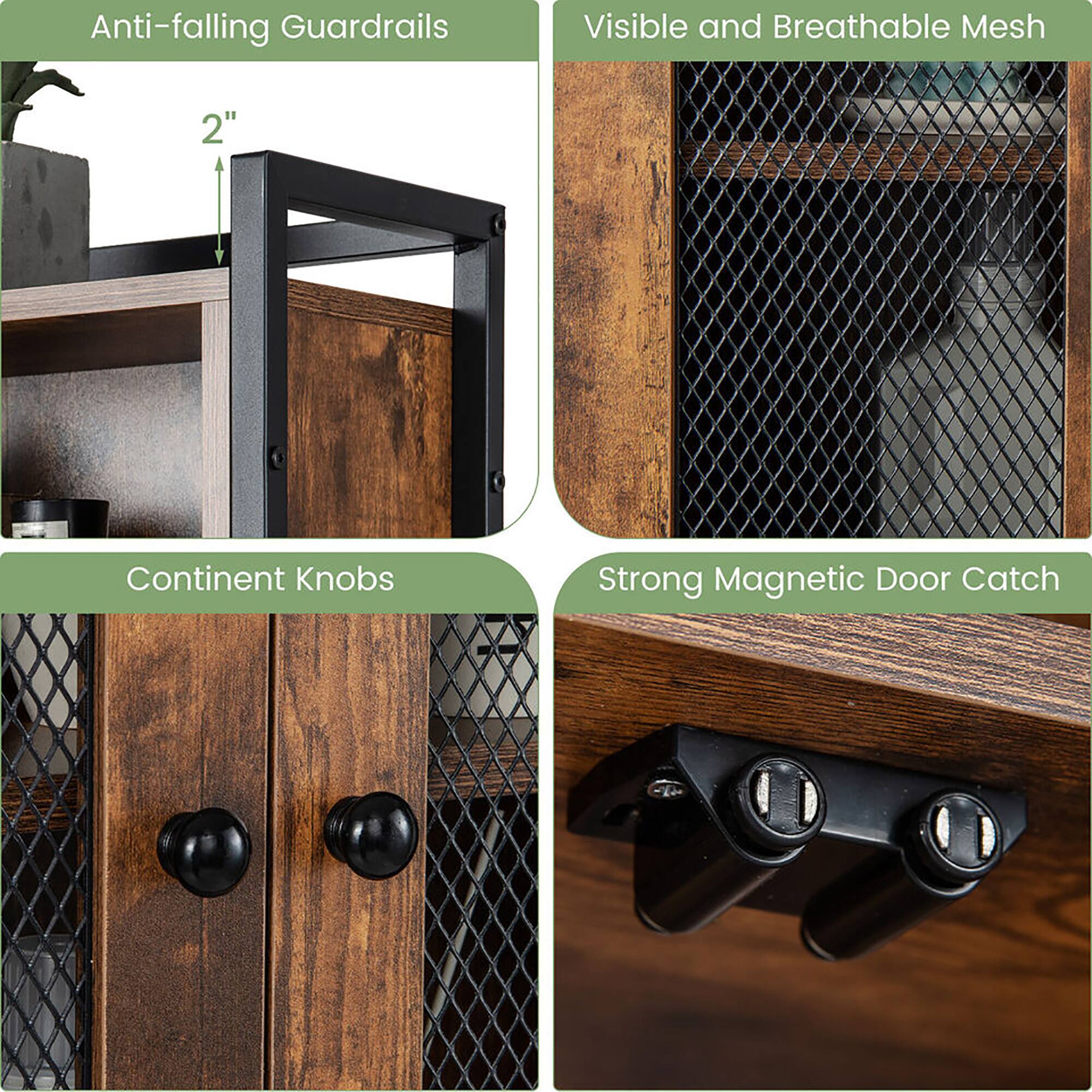 - Anti-falling Guardrails
- Visible and Breathable Mesh
- Continent Knobs
- Strong Magnetic Door Catch