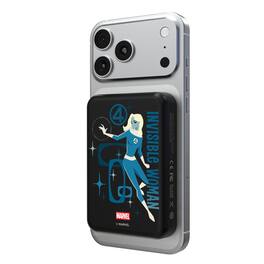 Keyscaper - Marvel Badge Wireless Mag Power Bank - Invisible Woman