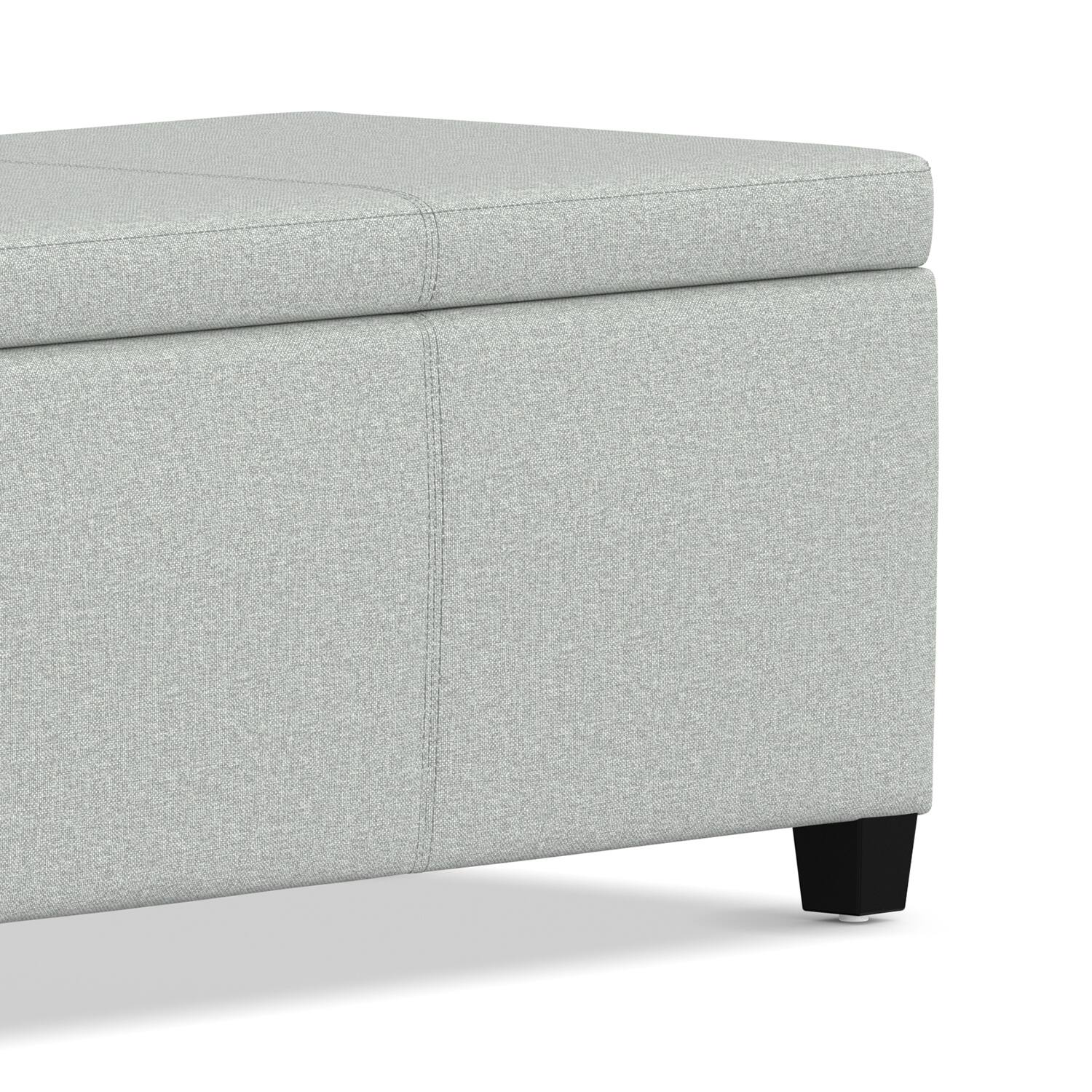 Alt View 6. Simpli Home - Avalon Storage Ottoman Bench - Light Stone Grey.