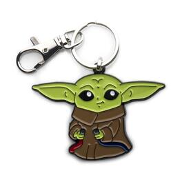 SalesOne LLC - Star Wars The Mandalorian Grogu With Wires Enamel Pendant Keychain - Green