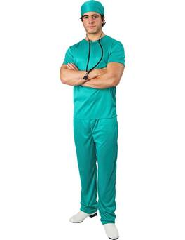 Angels Costumes - Surgeon Doctor Medical Scrubs Adult Costume - Standard - Green