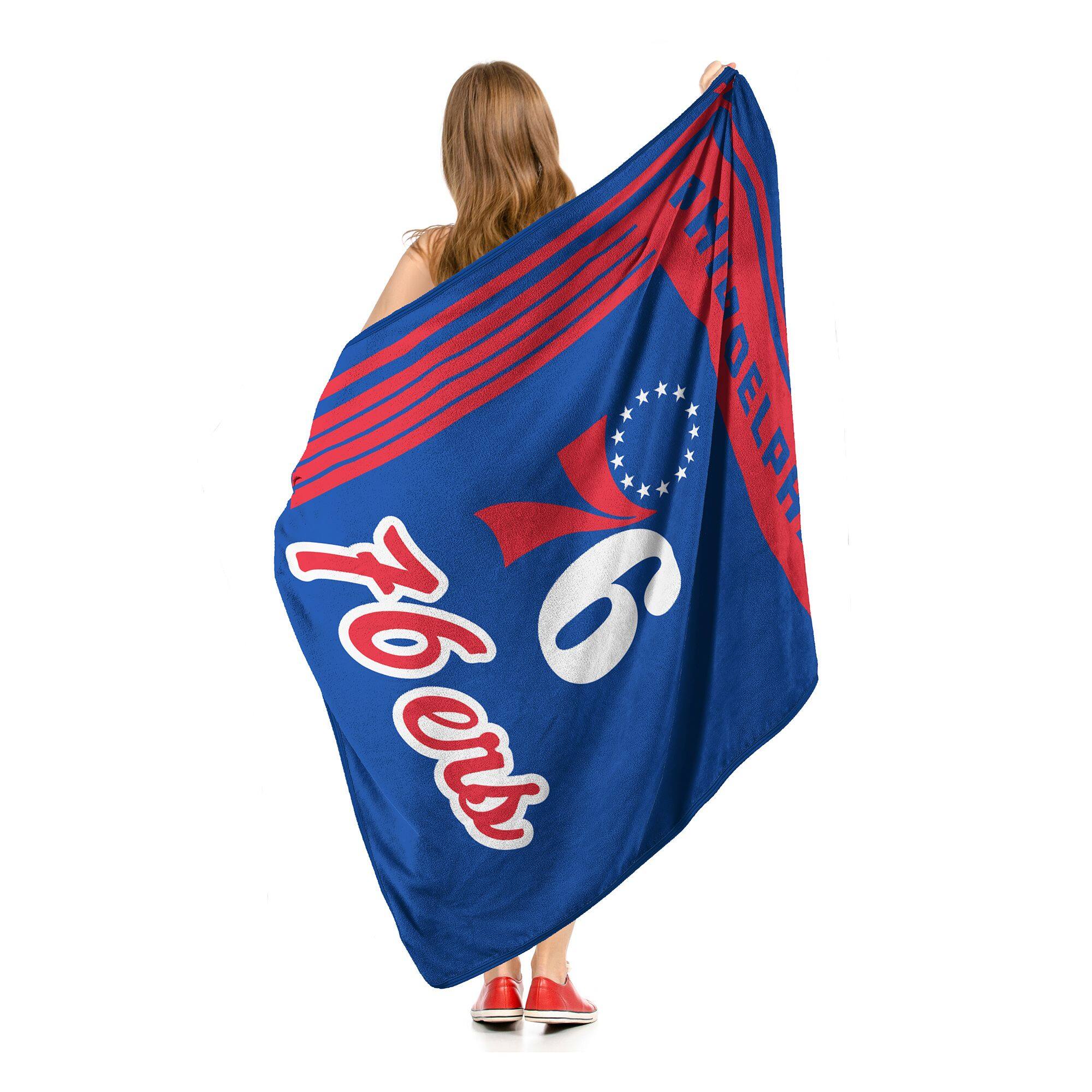 Left. Sweet Home Collection - NBA Philadelphia 76ers 46" x 60" Raschel Throw Blanket - Blue.