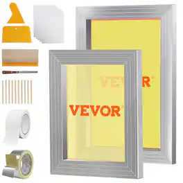 VEVOR - Screen Printing Kit, 2 Pieces Aluminum Silk Screen Printing Frames 8x10/10x14in 110 Count Mesh, 2 Tapes and Screen - Silver