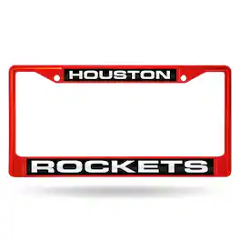Rico Industries - Houston Rockets NBA Red Painted Metal Laser Cut License Plate Frame - Multi