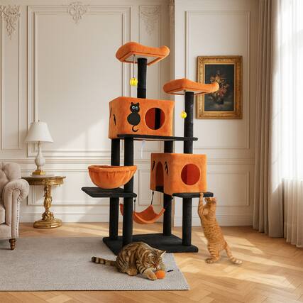 Front. Winado - Gothic Cat Scratching Post Multi Style Activity Ghost for Indoor Halloween House.