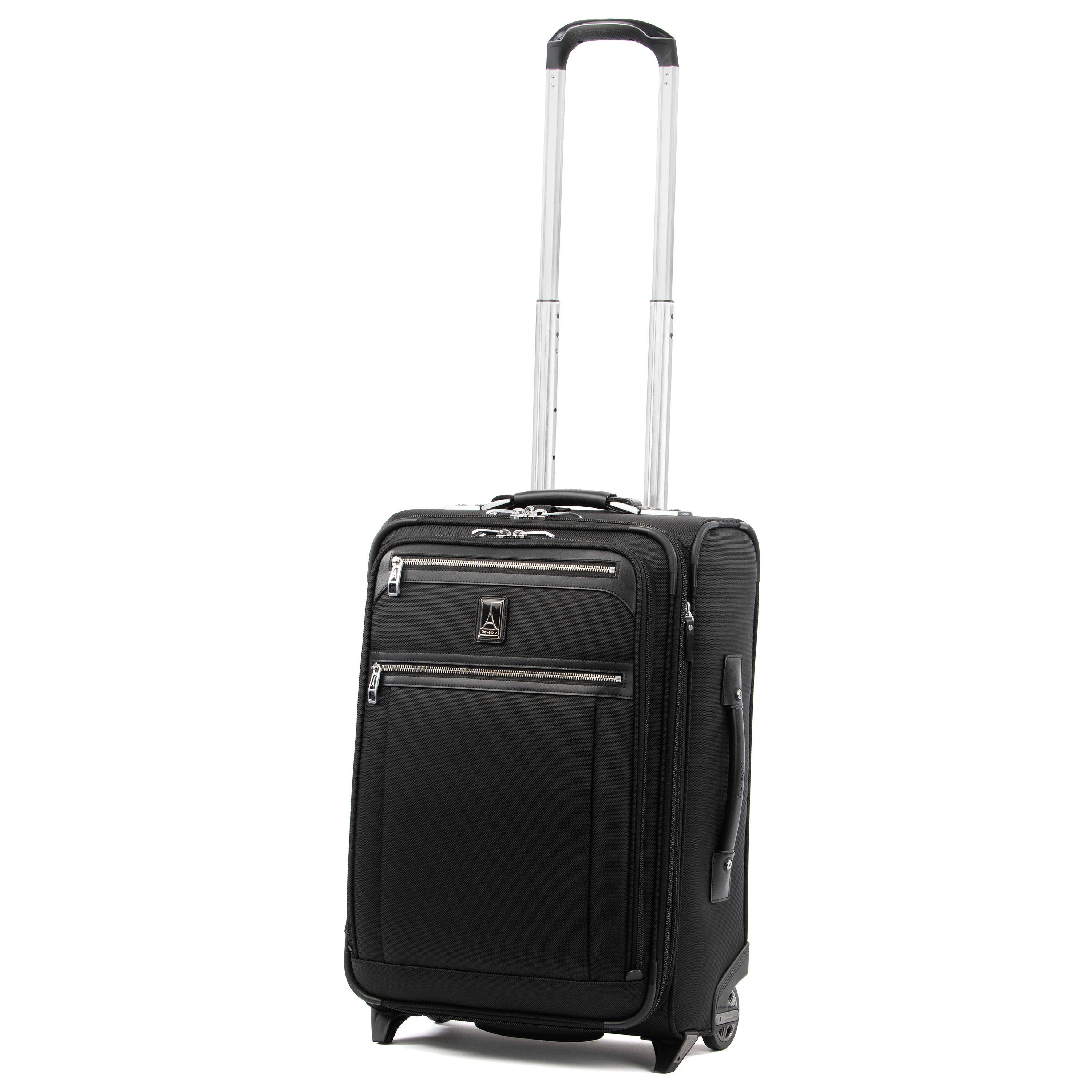 Back. Travelpro - Travelpro Platinum Elite Softside Expandable 22" Carry On Spinner - Shadow Black.