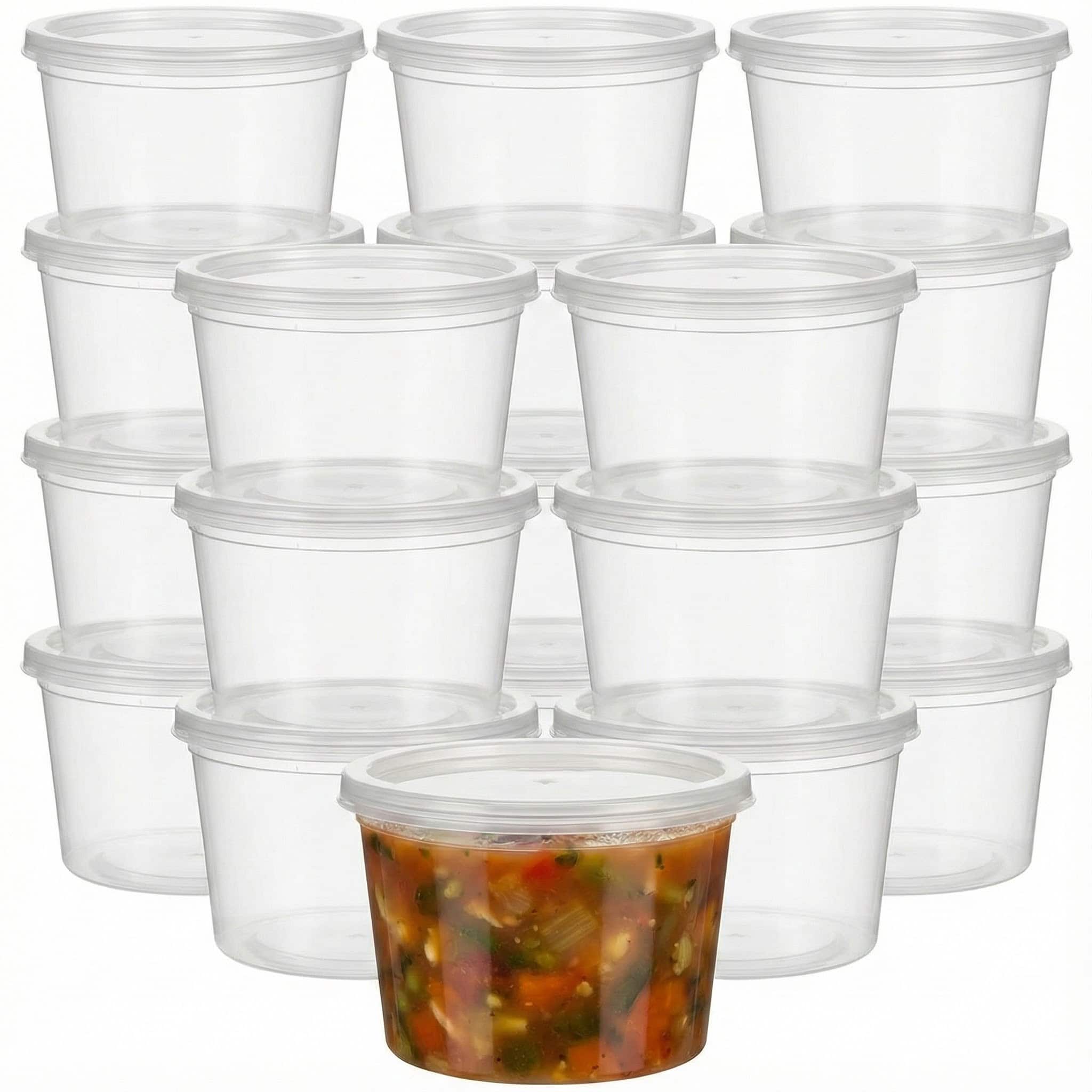 Eco Harmony Products - Heavy Duty Deli Container, Saver (PP), 16oz, 240-Pack - Clear