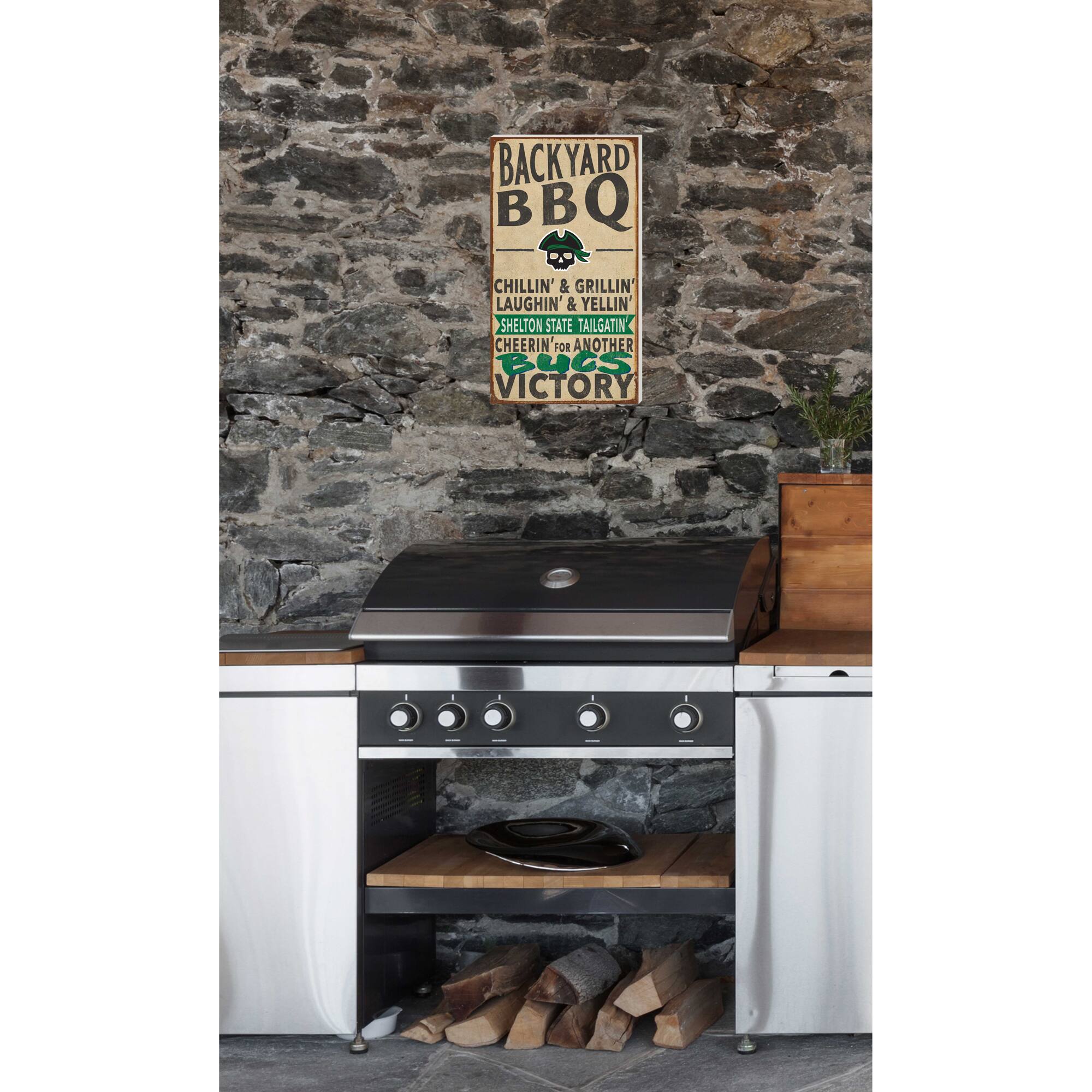 BACKYARD BBQ  
CHILLIN' & GRILLIN'  
LAUGHIN' & YELLIN'  
SHELTON STATE TAILGATIN'  
CHEERIN' FOR ANOTHER VICTORY