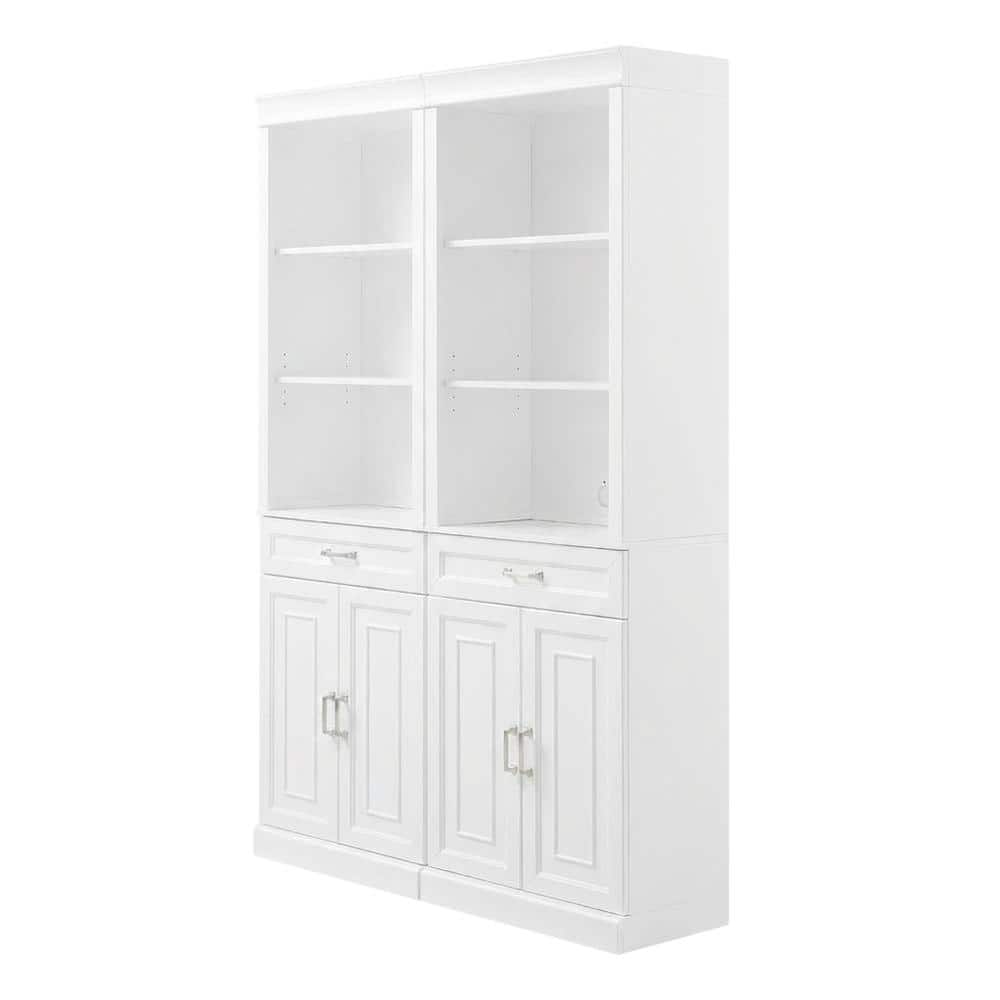 Crosley Furniture - Stanton 2-Piece Storage Bookcase Set - 2 Bookcases - White