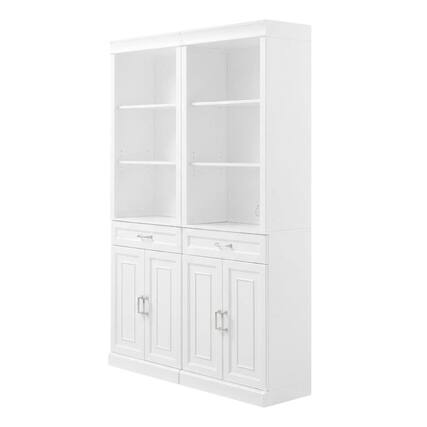 Front. Crosley Furniture - Stanton 2-Piece Storage Bookcase Set - 2 Bookcases - White.