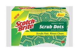 Scotch-Brite - Heavy Duty Sponge For Pots and Pans 2.6 in. L 3 pk