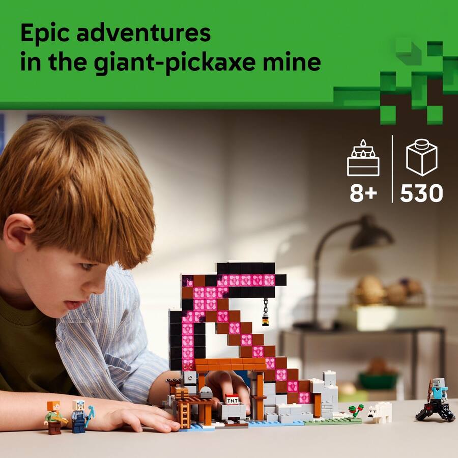 Gaint Card Minecraft LEGO Minecraft The Pickaxe Mine Kids Toy 21277 - Best Buy