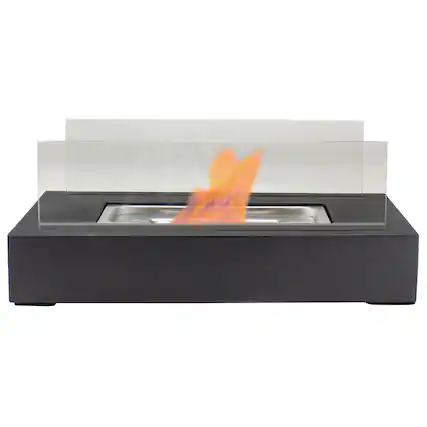 Front. Northlight - Bio Ethanol Ventless Portable Fireplace with Flame Guard - 13.75" - Black.