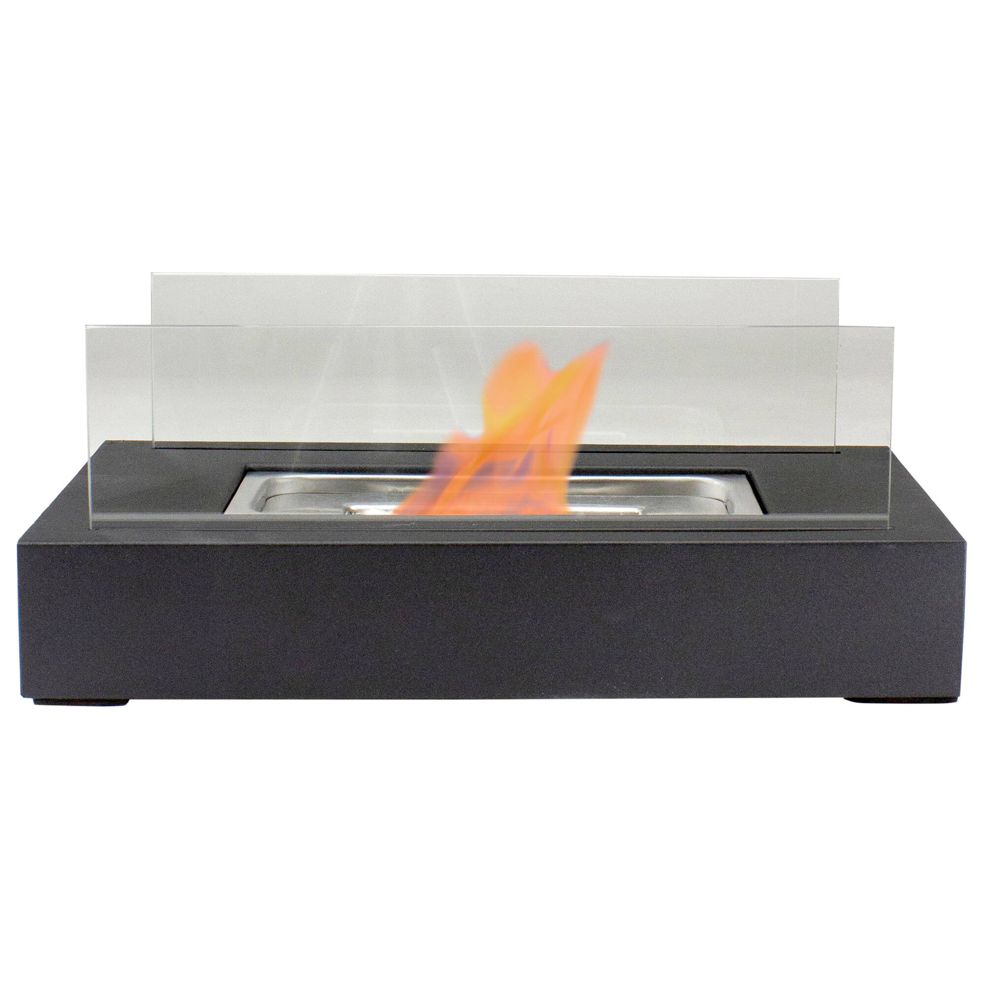 Front. Northlight - Bio Ethanol Ventless Portable Fireplace with Flame Guard - 13.75" - Black.