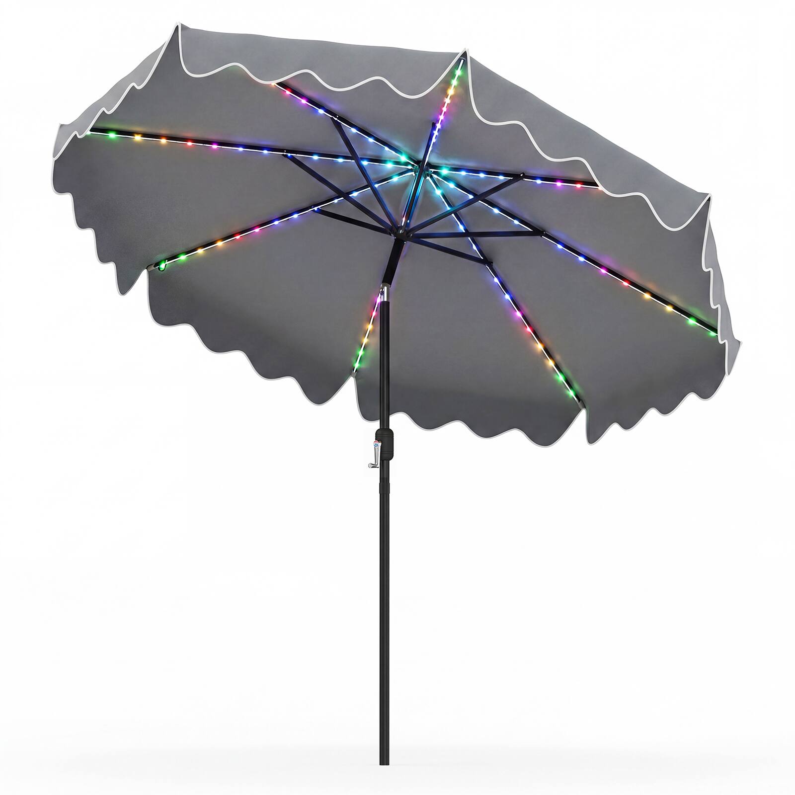 Costway - 10FT Solar Outdoor Market Table Umbrella with 112 Color-Changing Flowing LED Lights - Gray price history on PriceWatchPro