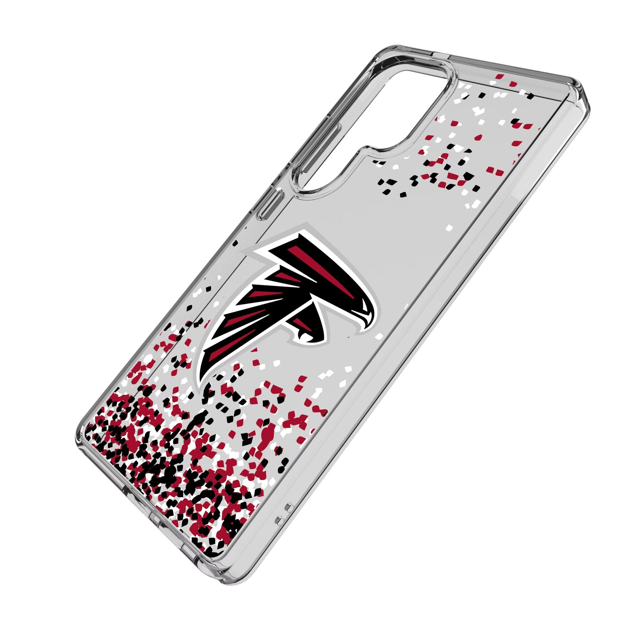 Alt View 1. Keyscaper - Atlanta Falcons Galaxy Clear Case with Confetti Design - S23 - Multicolor.