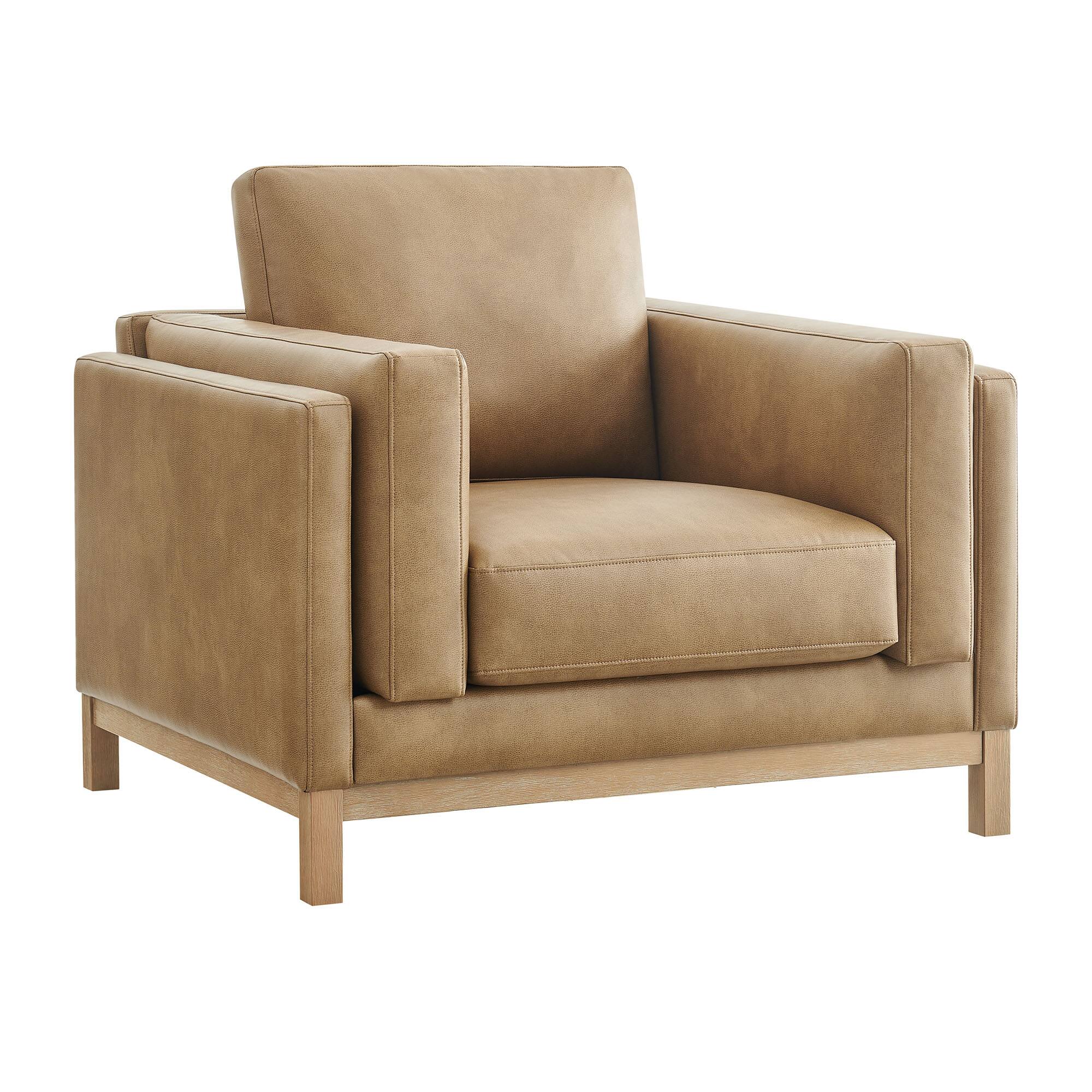 Angle. Modway - Roscoe Upholstered Armchair - Toast.