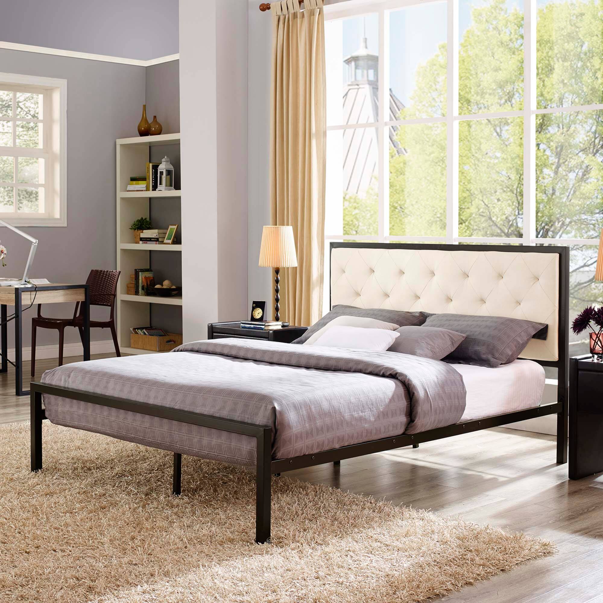 Alt View 3. Modway - Horizon Stainless Steel Twin Bed Frame - White.
