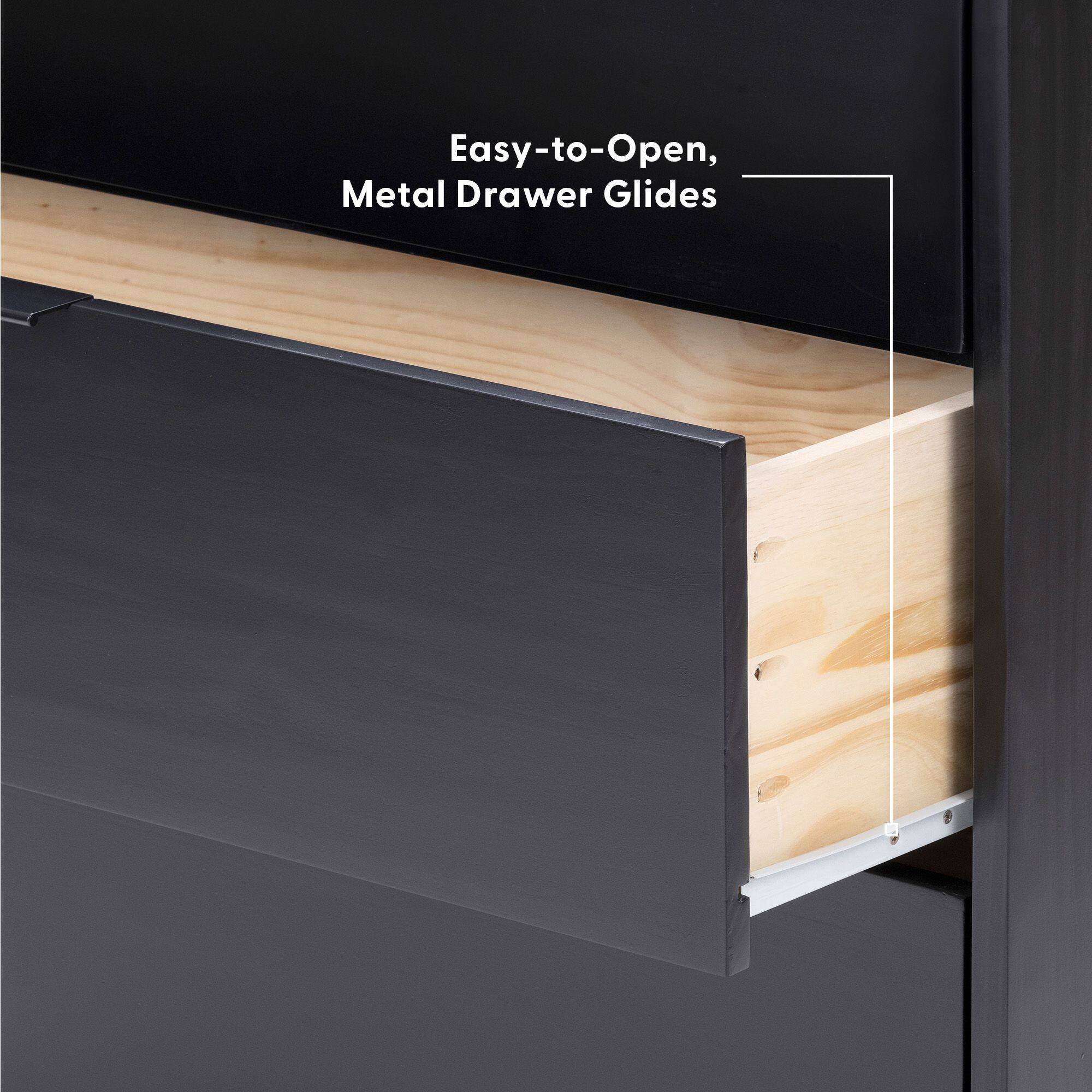 Easy-to-Open, Metal Drawer Glides