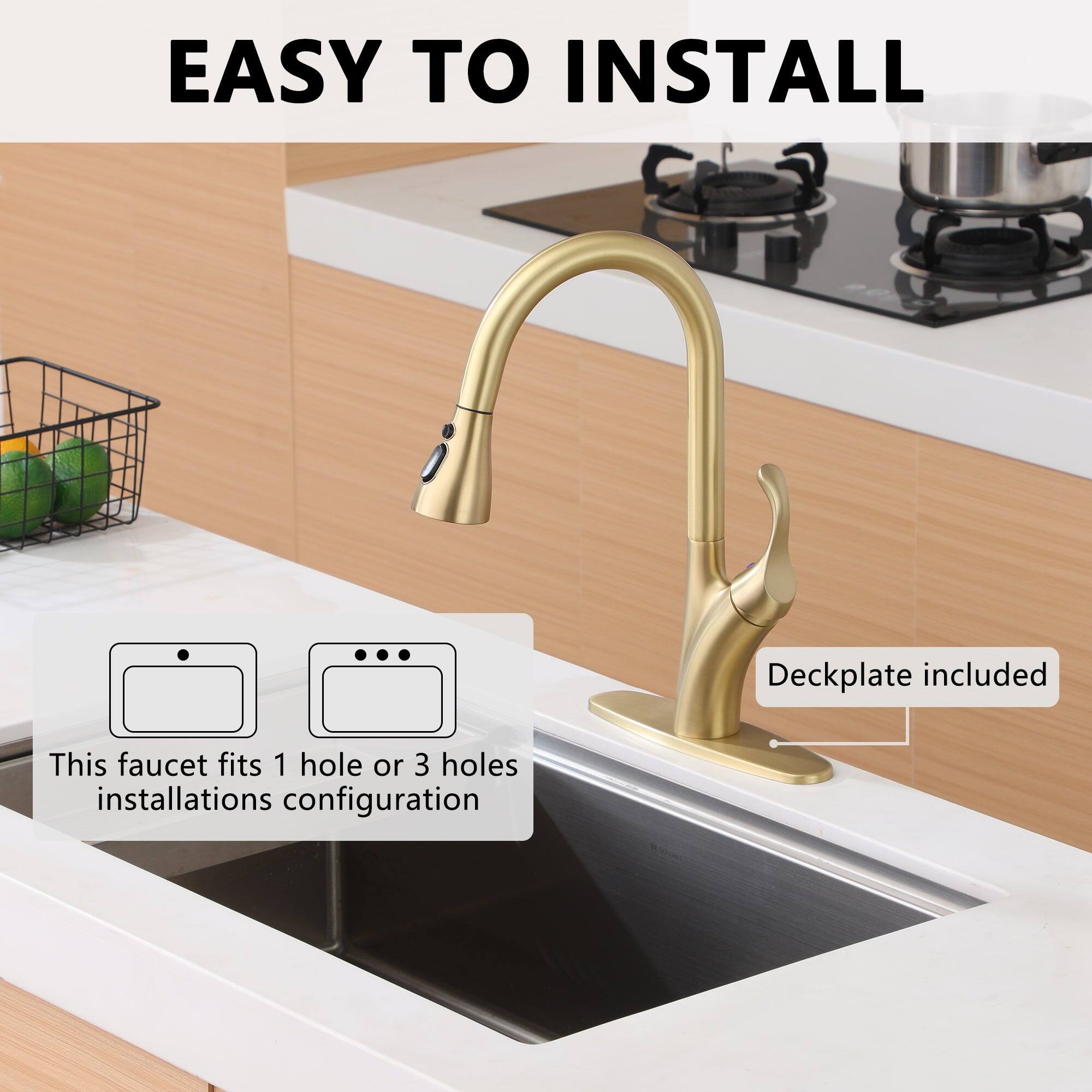 EASY TO INSTALL
Deckplate included
This faucet fits 1 hole or 3 holes installations configuration
