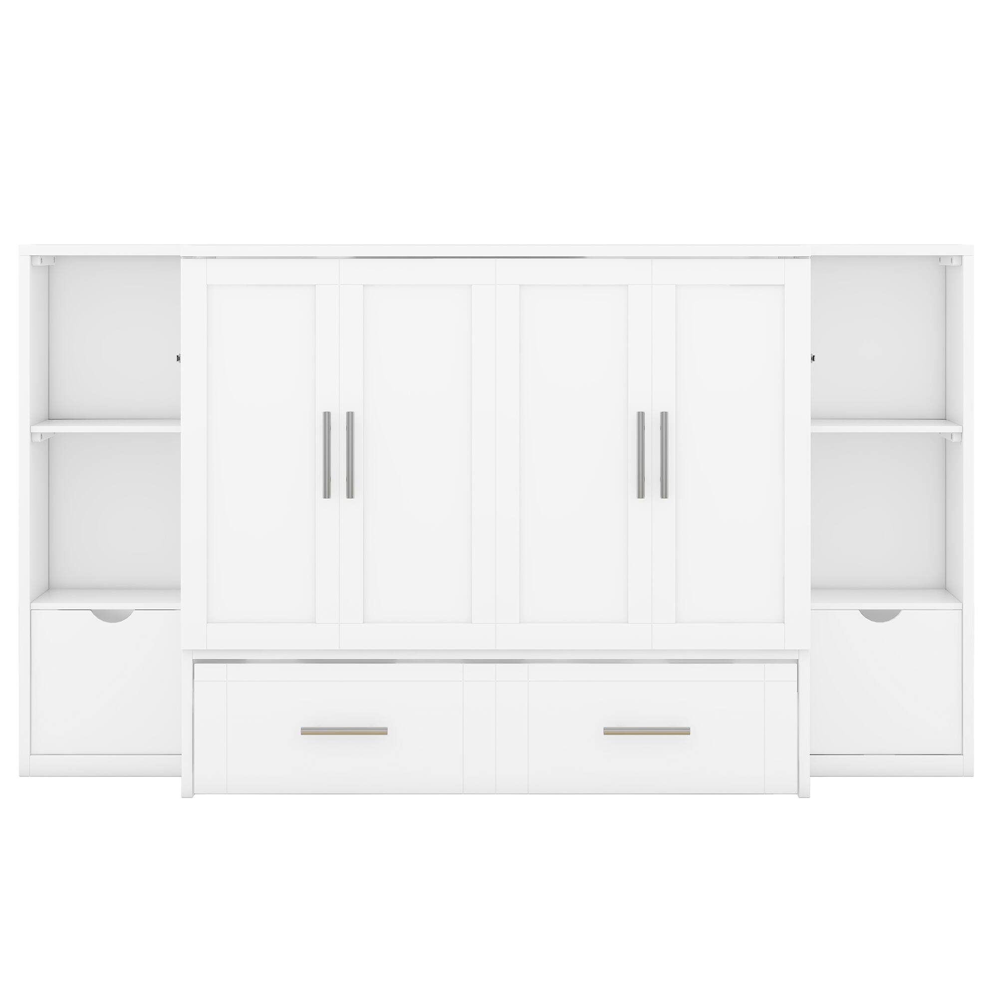 Alt View 5. Tiramisubest - Queen Size Murphy Bed, White - Space - saving for Small Spaces - White.
