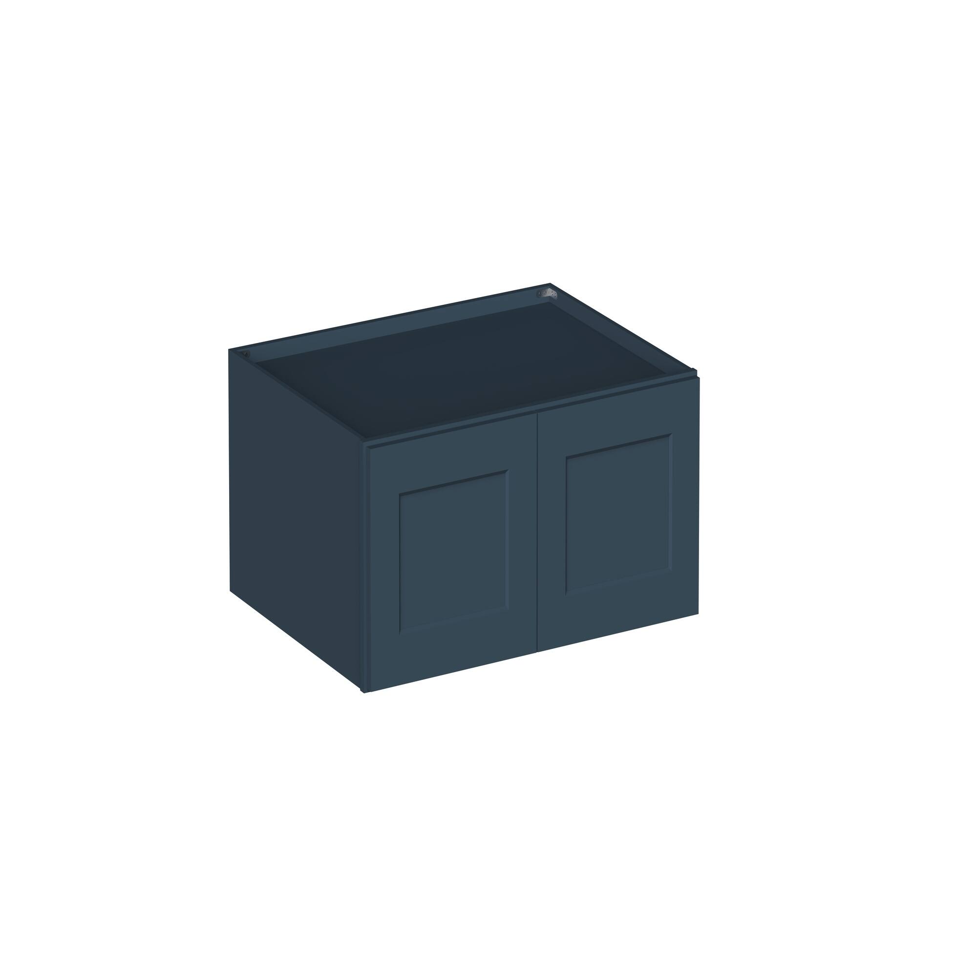 Angle. Boyel Living - 36-in W x 15-in H x 27-in D Shaker RTA Kitchen Deep Wall Cabinet with Soft-Close - Charcoal Blue.
