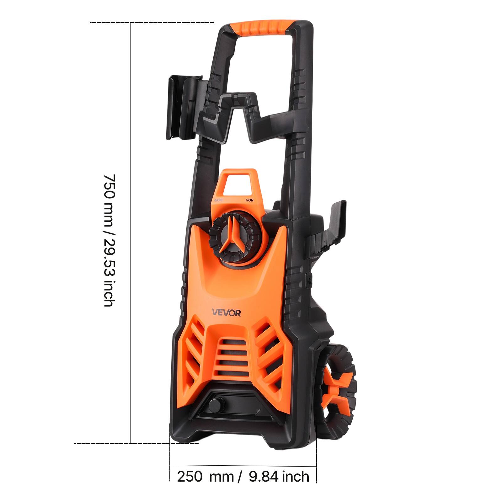 750 mm / 29.53 inch  
250 mm / 9.84 inch