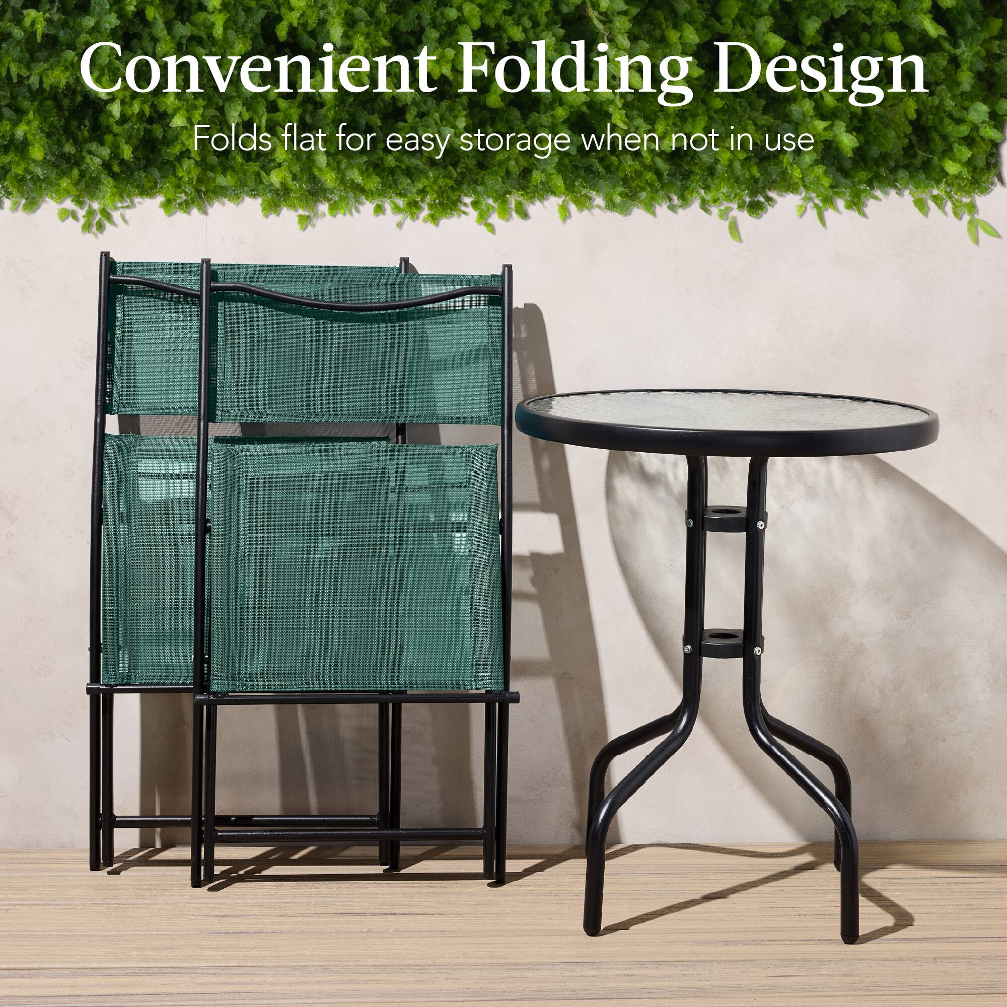Convenient Folding Design  
Folds flat for easy storage when not in use