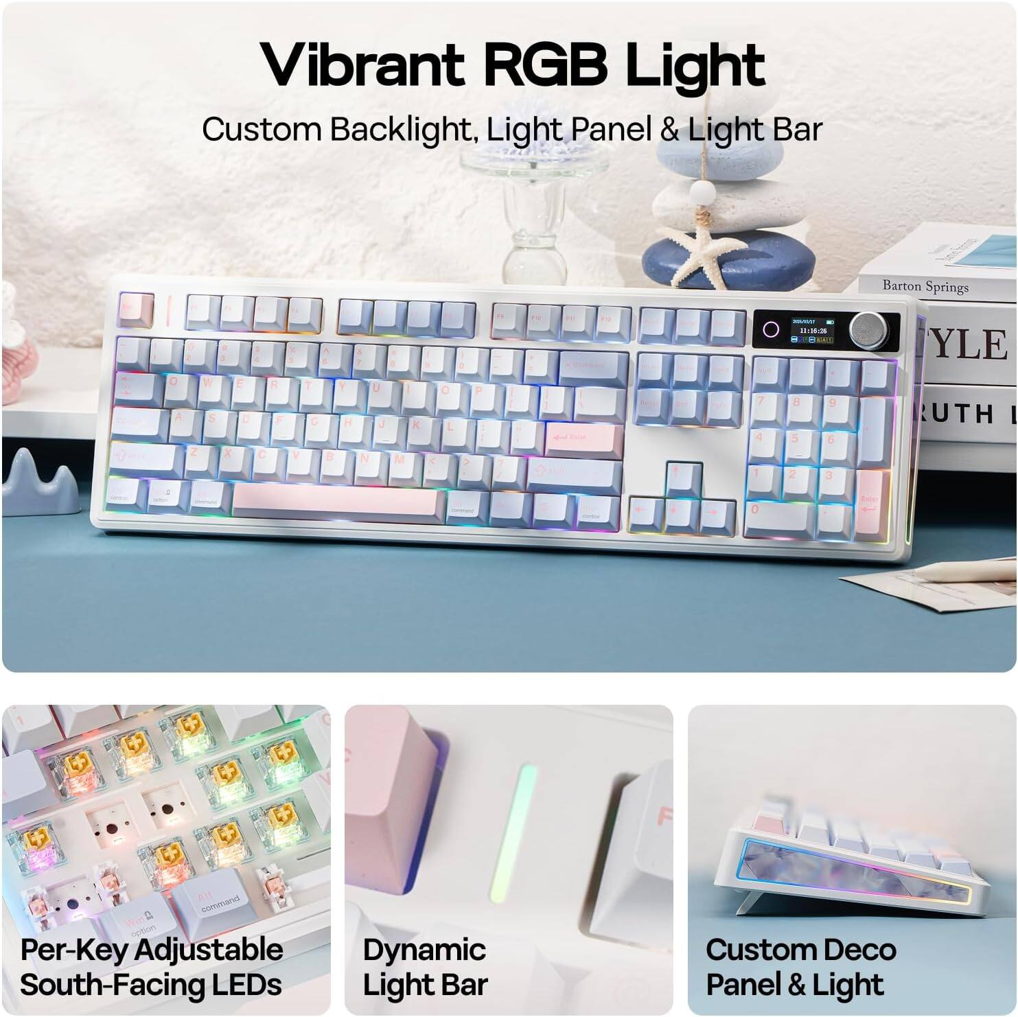 Vibrant RGB Light Custom Backlight, Light Panel & Light Bar Barton Springs O A 2 3 W S x D - R F . y 1 G A - Y H , U J  - I K M - O L a P A P 7 4 1 - 1:0:2 5 9 5 6 3 YLE UTH I F All command . D cpition Per-Key Adjustable Dynamic South-Facing LEDs Light Bar Custom Deco Panel & Light