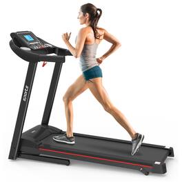 HTUTWOO - Foldable Treadmill with Incline - Home Workout, Electric Walking Running Machine, 5" LCD, 250 LB, Bluetooth - Black
