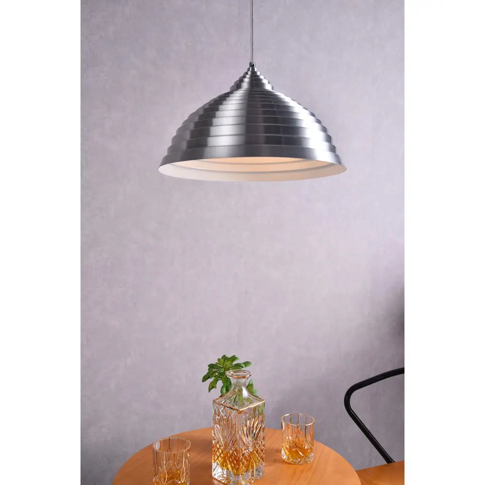 Angle. Living District - Circa 1 Light Burnished Nickel Pendant - Burnished Nickel.