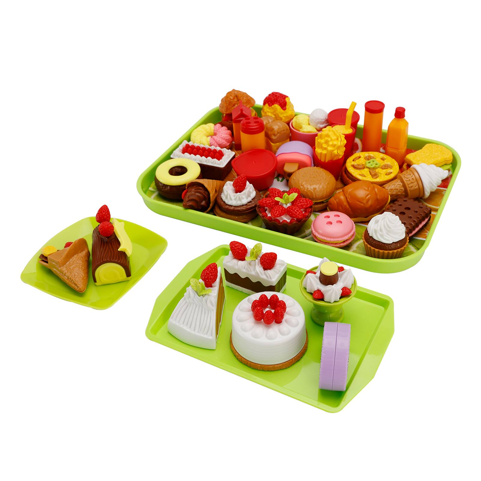 Alt View 9. Topteng - 34-Piece Kids Pretend Food Set -Simulation Dessert, Ice Cream & Bread Toys for Creative Role Play, Gift for Boys & Girls.